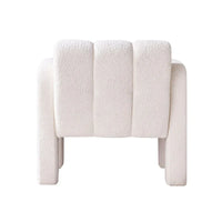 Fauteuil d'appoint large rembourré en tissu bouclé pour le salon