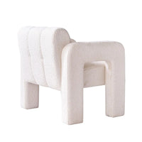 Fauteuil d'appoint large rembourré en tissu bouclé pour le salon