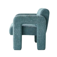 Fauteuil d'appoint large rembourré en tissu bouclé pour le salon