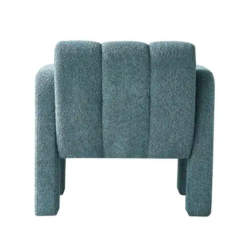 Fauteuil d'appoint large rembourré en tissu bouclé pour le salon