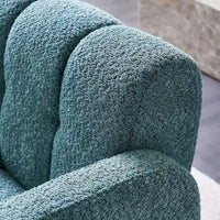 Fauteuil d'appoint large rembourré en tissu bouclé pour le salon