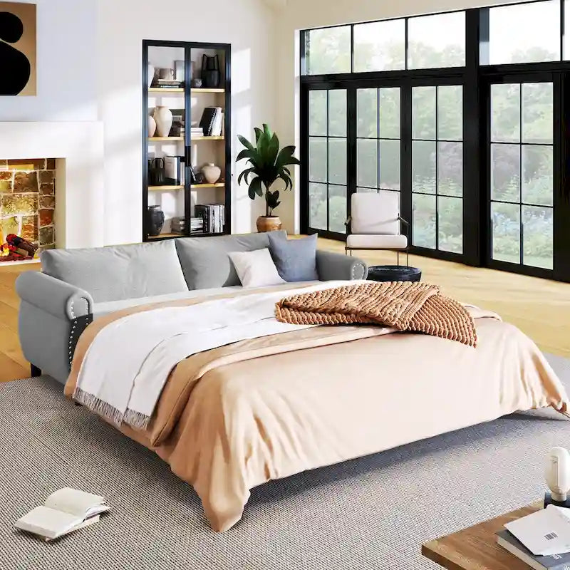 Canapé-lit 2-en-1 avec grand matelas à mémoire de forme