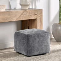 Villa by Classic Home Heirloom 18 Pouf en velours