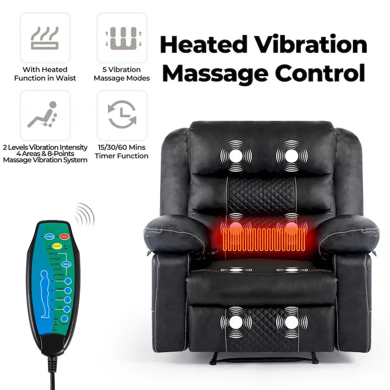 Fauteuil de massage inclinable en cuir respirant, canapé manuel inclinable pour salon