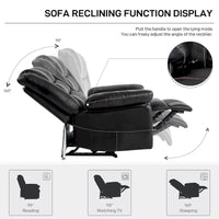Fauteuil de massage inclinable en cuir respirant, canapé manuel inclinable pour salon