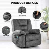 Fauteuil Canapé Élévateur Inclinable Électrique pour Personnes Âgées avec Massage