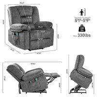 Fauteuil Canapé Élévateur Inclinable Électrique pour Personnes Âgées avec Massage
