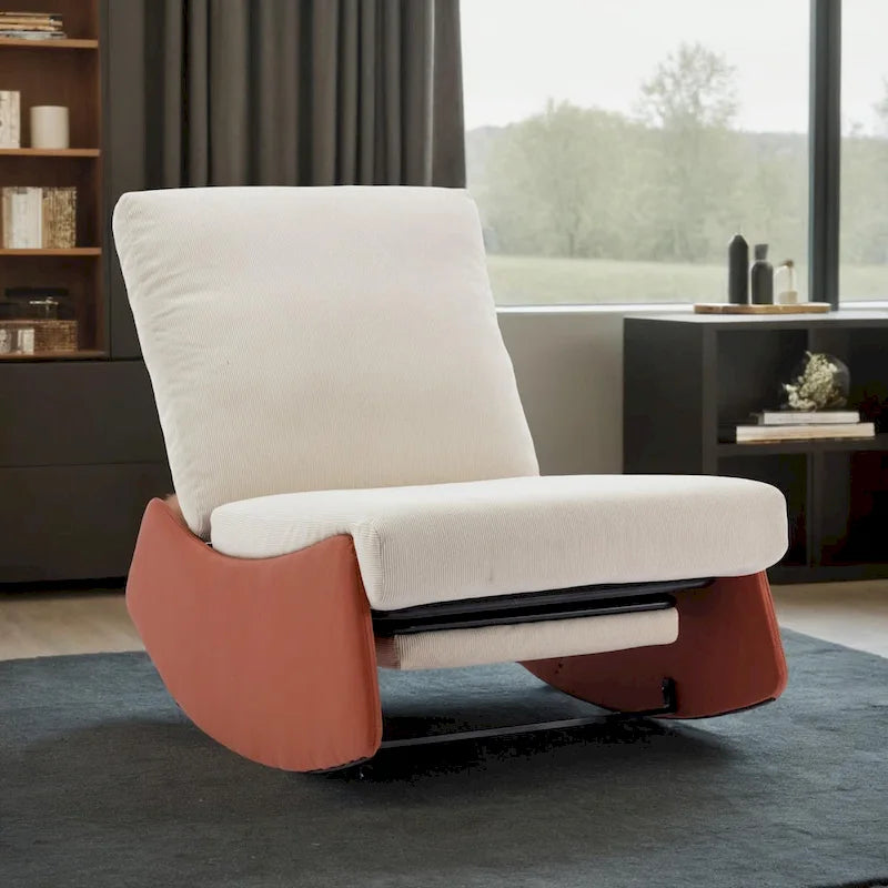Chaise berçante inclinable moderne, fauteuil berçant confortable pour chambre de bébé avec repose-pieds, fauteuil de lecture d'appoint, fauteuil de détente rembourré