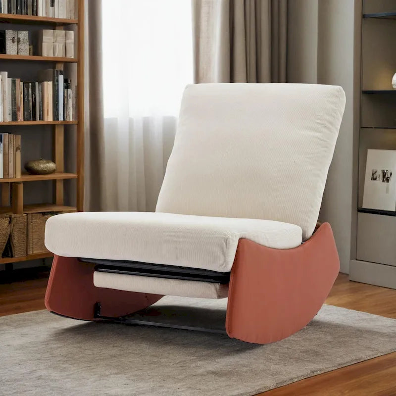 Chaise berçante inclinable moderne, fauteuil berçant confortable pour chambre de bébé avec repose-pieds, fauteuil de lecture d'appoint, fauteuil de détente rembourré