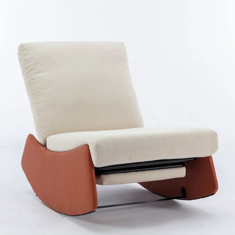 Chaise berçante inclinable moderne, fauteuil berçant confortable pour chambre de bébé avec repose-pieds, fauteuil de lecture d'appoint, fauteuil de détente rembourré