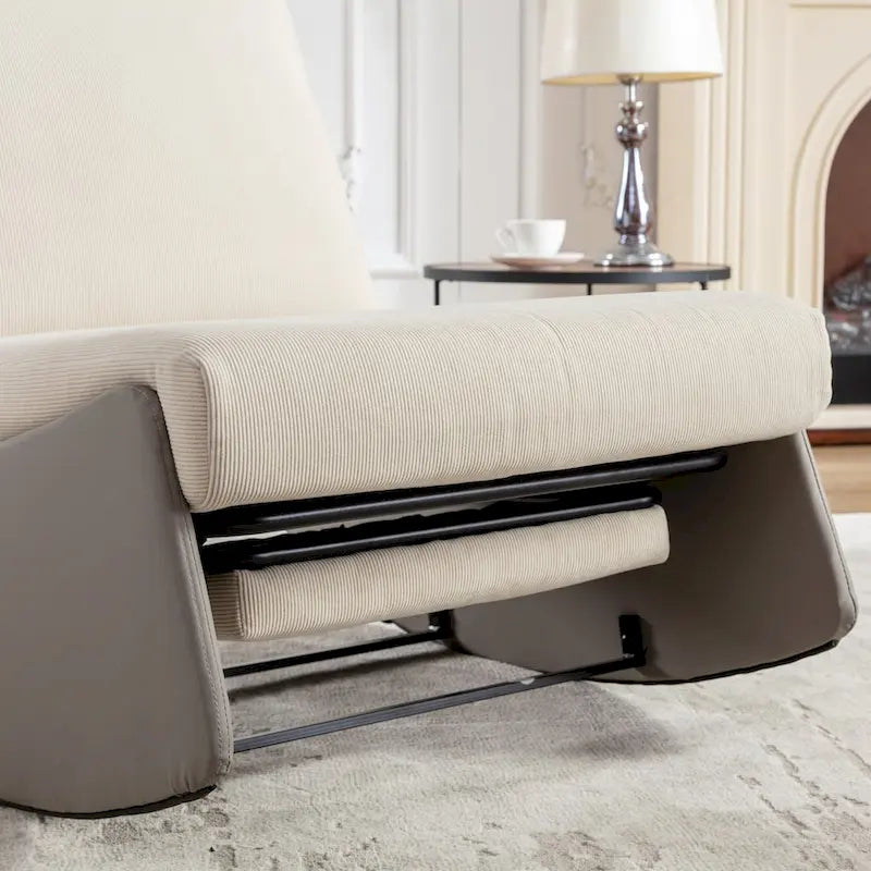Chaise berçante inclinable moderne, fauteuil berçant confortable pour chambre de bébé avec repose-pieds, fauteuil de lecture d'appoint, fauteuil de détente rembourré
