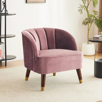 Fauteuil d'appoint rembourré avec pieds en bois