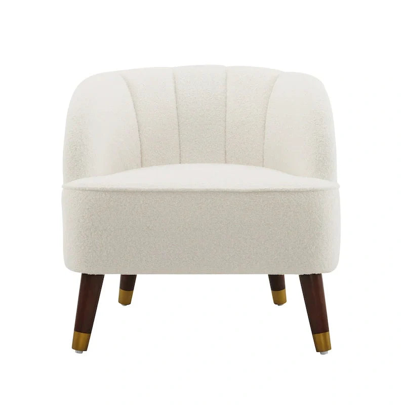 Fauteuil d'appoint rembourré avec pieds en bois