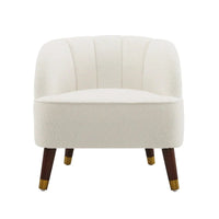 Fauteuil d'appoint rembourré avec pieds en bois
