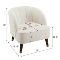 Fauteuil d'appoint rembourré avec pieds en bois