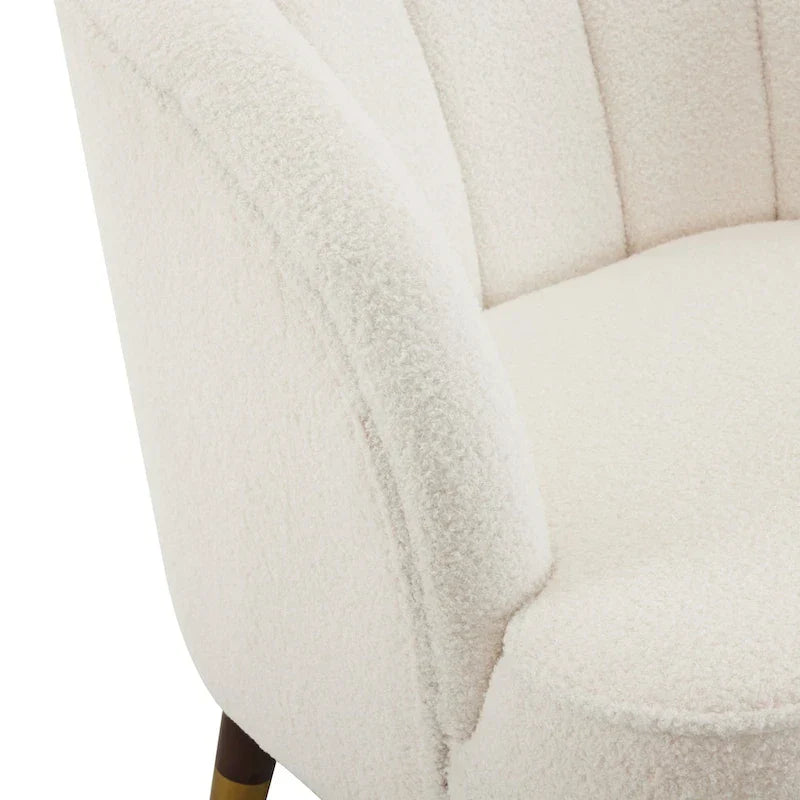 Fauteuil d'appoint rembourré avec pieds en bois