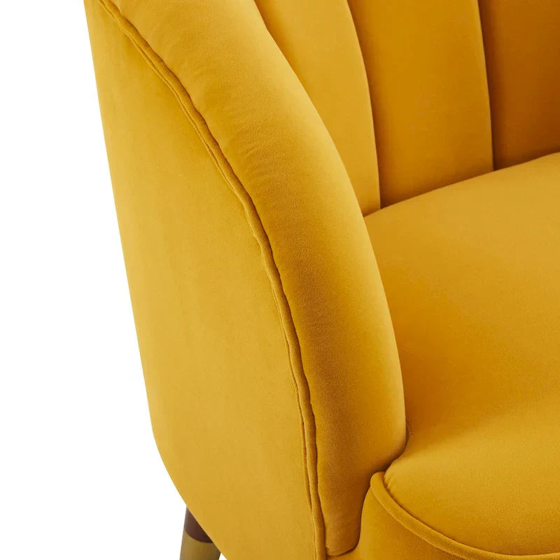 Fauteuil d'appoint rembourré avec pieds en bois