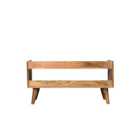 Banc de rangement nordique aspect chêne