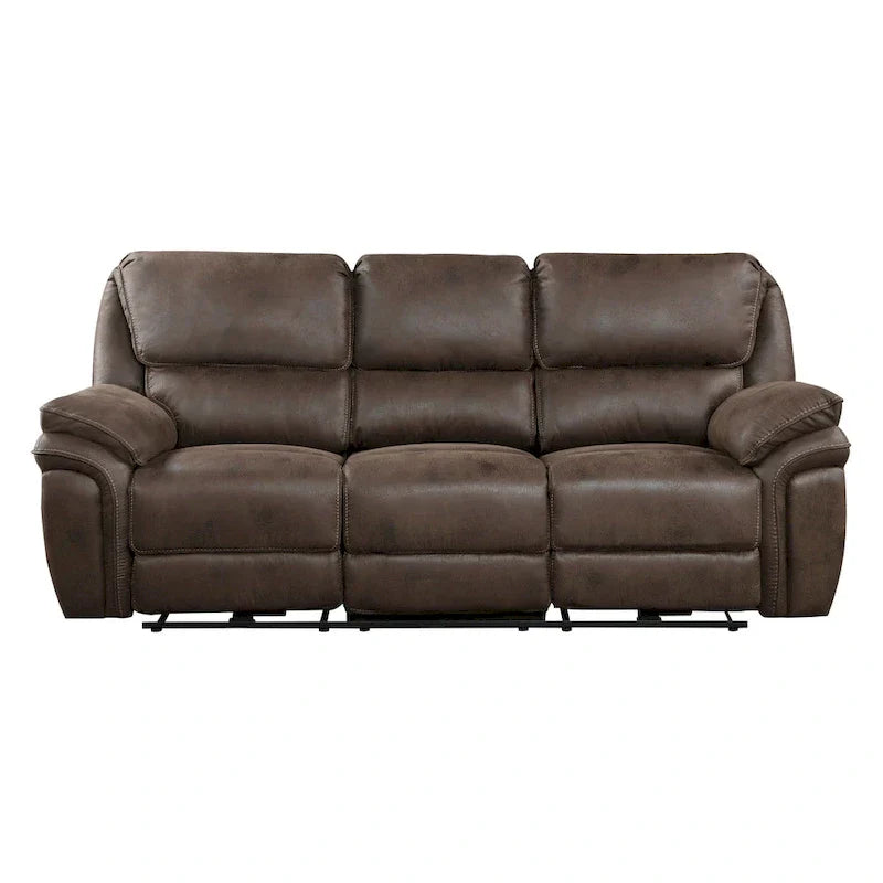 Canapé inclinable électrique double Tony 90 pouces, port de chargement USB microfibre marron