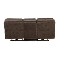 Canapé inclinable électrique double Tony 90 pouces, port de chargement USB microfibre marron