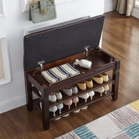 Banc à chaussures de rangement avec coussin - 31.5D x 13.8W x 18.9H