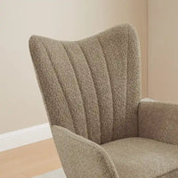 VANOMi 26.77 Large Fauteuil à bascule en tissu bouclette avec pieds en bois (Lot de 2)