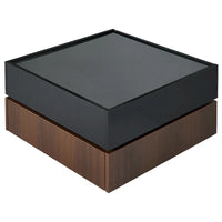 Table basse carrée rotative à 360° avec 2 tiroirs