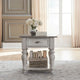 Table d'appoint avec tiroir Ocean Isle blanc antique et pin patiné