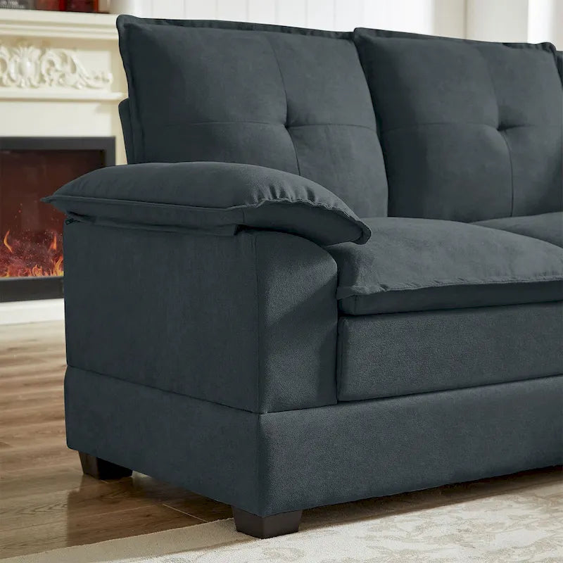 Canapé sectionnel en forme de L avec assises moelleuses façon nuage - 82.28 pouces - parfait pour le salon