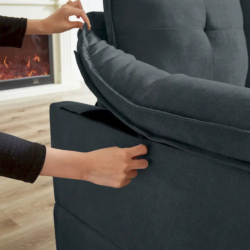 Canapé sectionnel en forme de L avec assises moelleuses façon nuage - 82.28 pouces - parfait pour le salon