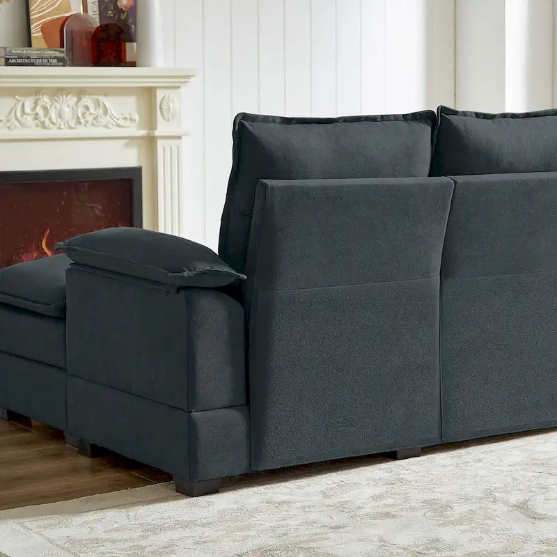 Canapé sectionnel en forme de L avec assises moelleuses façon nuage - 82.28 pouces - parfait pour le salon