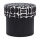 Pouf de rangement Boto noir et blanc