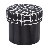 Pouf de rangement Boto noir et blanc