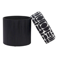 Pouf de rangement Boto noir et blanc