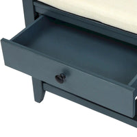 Meuble à chaussures avec coussin et tiroirs, banc de rangement multifonctionnel pour entrée (Bleu marine antique)