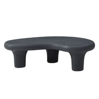 Table basse Cloud en fibre de verre de 47,24 po, table vintage avec 3 pieds de support, table basse irrégulière, aucun assemblage requis