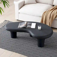 Table basse Cloud en fibre de verre de 47,24 po, table vintage avec 3 pieds de support, table basse irrégulière, aucun assemblage requis