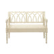 Banc en bois vieilli avec dossier au design arqué et pieds tournés - noir ou blanc - Roche River Decor