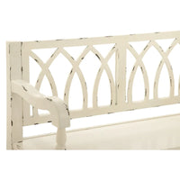 Banc en bois vieilli avec dossier au design arqué et pieds tournés - noir ou blanc - Roche River Decor