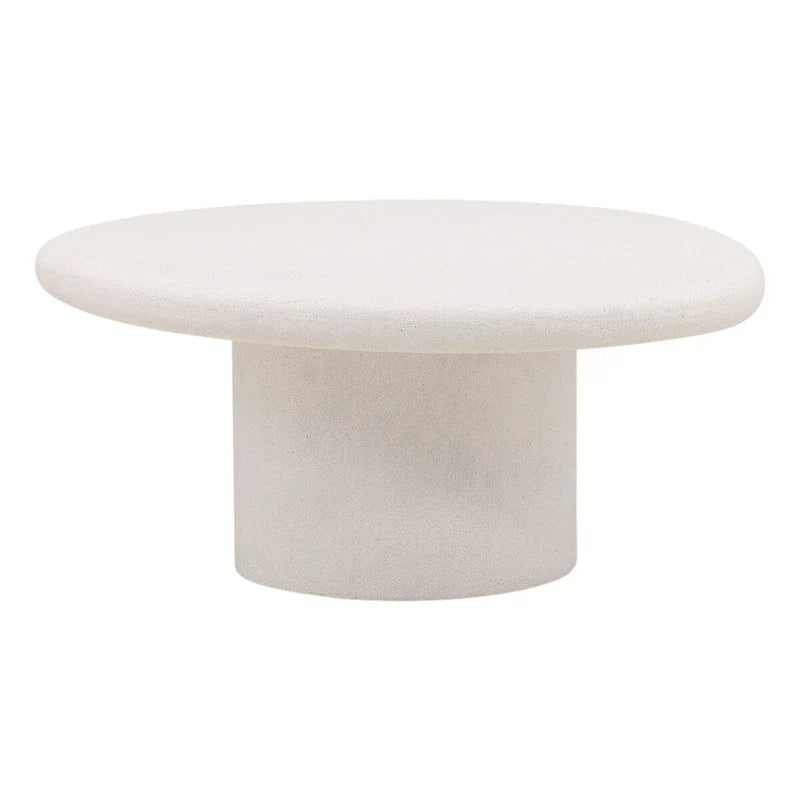 Table basse en terrazzo Rowan Concrete, blanche