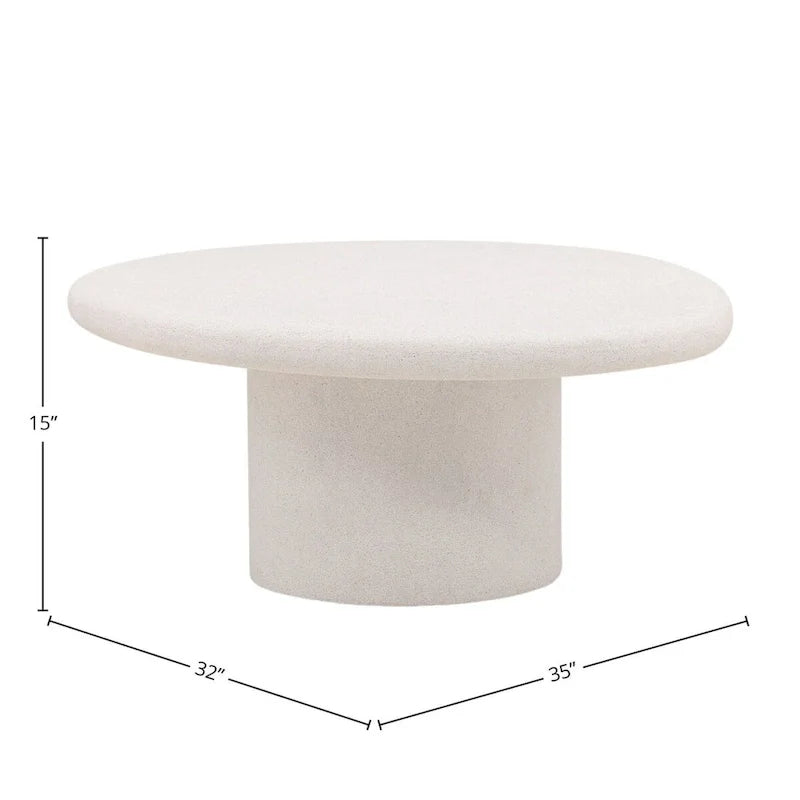 Table basse en terrazzo Rowan Concrete, blanche
