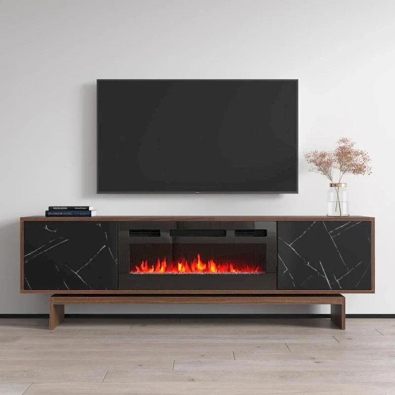 Meuble TV cheminée Gram BL-EF