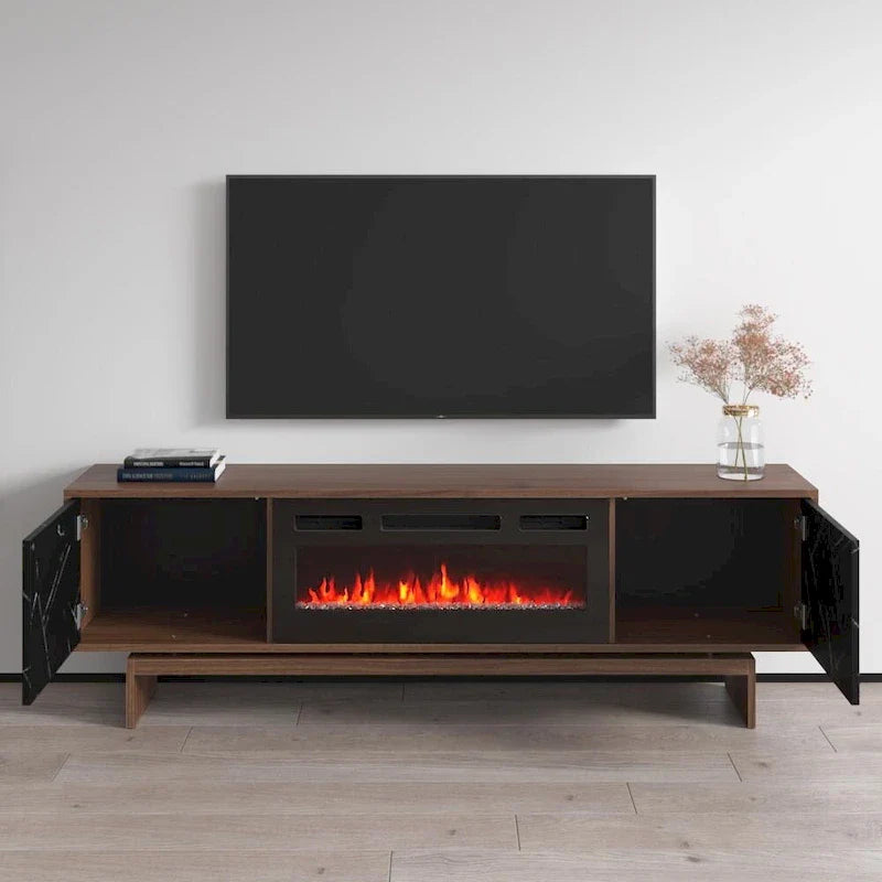 Meuble TV cheminée Gram BL-EF