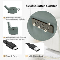 Fauteuil inclinable électrique pivotant en similicuir moderne Valentin avec ports USB par HULALA HOME