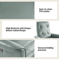 Fauteuil inclinable électrique pivotant en similicuir moderne Valentin avec ports USB par HULALA HOME