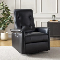 Fauteuil inclinable électrique pivotant en similicuir moderne Valentin avec ports USB par HULALA HOME
