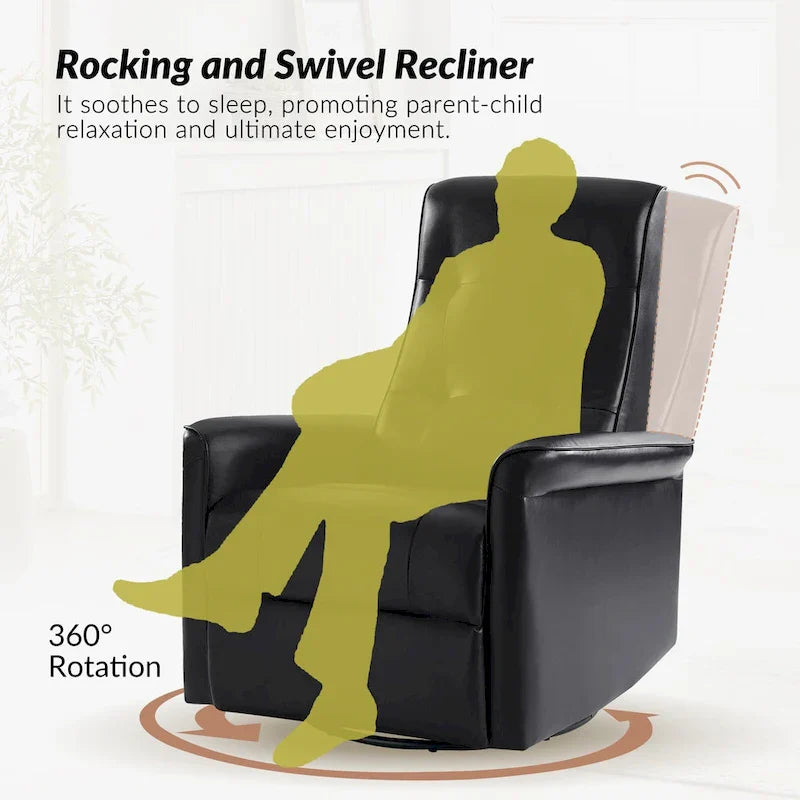 Fauteuil inclinable électrique pivotant en similicuir moderne Valentin avec ports USB par HULALA HOME