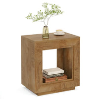 Table d'appoint rectangulaire de style rustique de 23,62 pouces pour salon, table de chevet