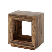 Table d'appoint rectangulaire de style rustique de 23,62 pouces pour salon, table de chevet