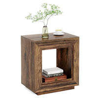Table d'appoint rectangulaire de style rustique de 23,62 pouces pour salon, table de chevet